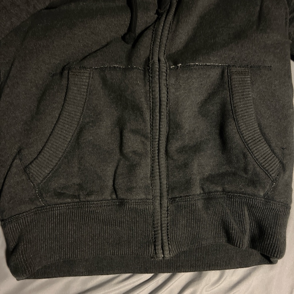 American Eagle Outfitters Trade Mark Black Zip up Fur Hoodie XS - Picture 4 of 4